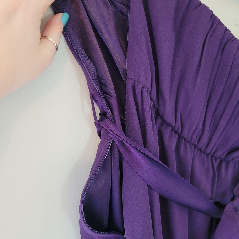 A Pea in the Pod Purple Strapless Silk Dress - Picture 5 of 9